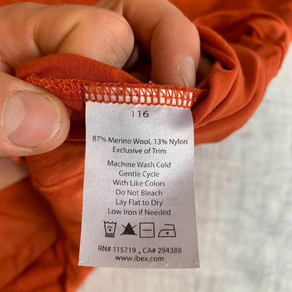 IBEX MERINO WOOL POCKET TEE BURNT ORANGE - Picture 4 of 4